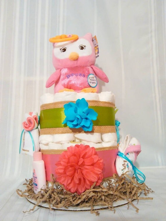 Diaper cake girls diaper cake owl diaper cake owl