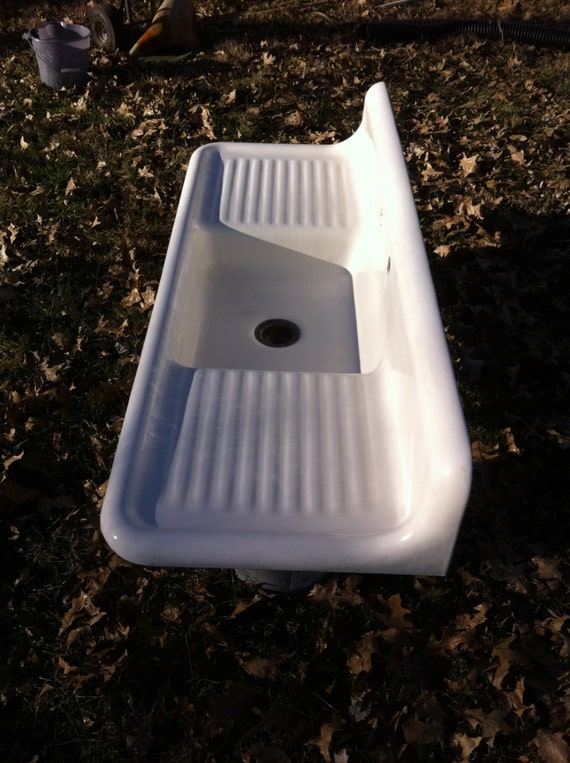 Antique Cast Iron Farmhouse Kitchen Sink rolled by Almasfarmhouse