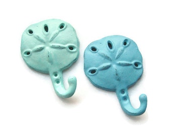 Sand Dollar Wall Hook + Matching Screws, 21 Colors Available, Cast Iron Home Organization, Beach Nautical Coastal Seashore Lake House Decor