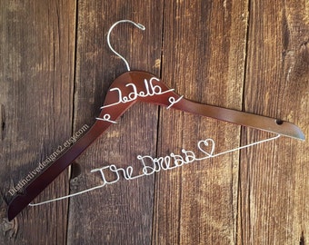 Bride Hanger, Wedding Hanger, Wedding Dress Hanger, Name Hanger, Bridesmaid Hanger, Personalized Hanger, Bridal Gift, Mrs Hanger
