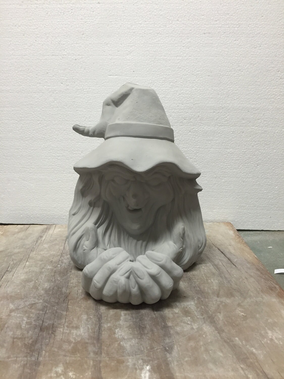Ceramic Bisque Witch Candle Holder Ready to Paint