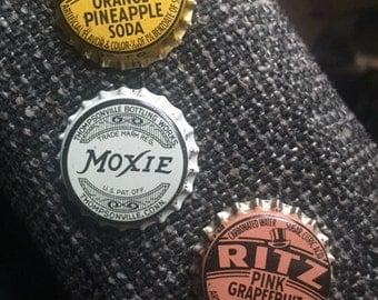 Vintage Soda Pop Bottle Caps From The 1930s/40s - Ritz & Moxie - Old, Unused, Cork Bottlecaps