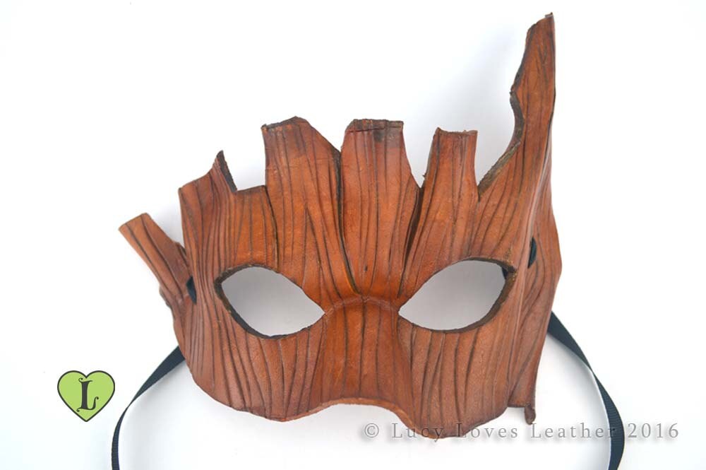 Tree Bark Mask Leather Masquerade Masked Ball Druid