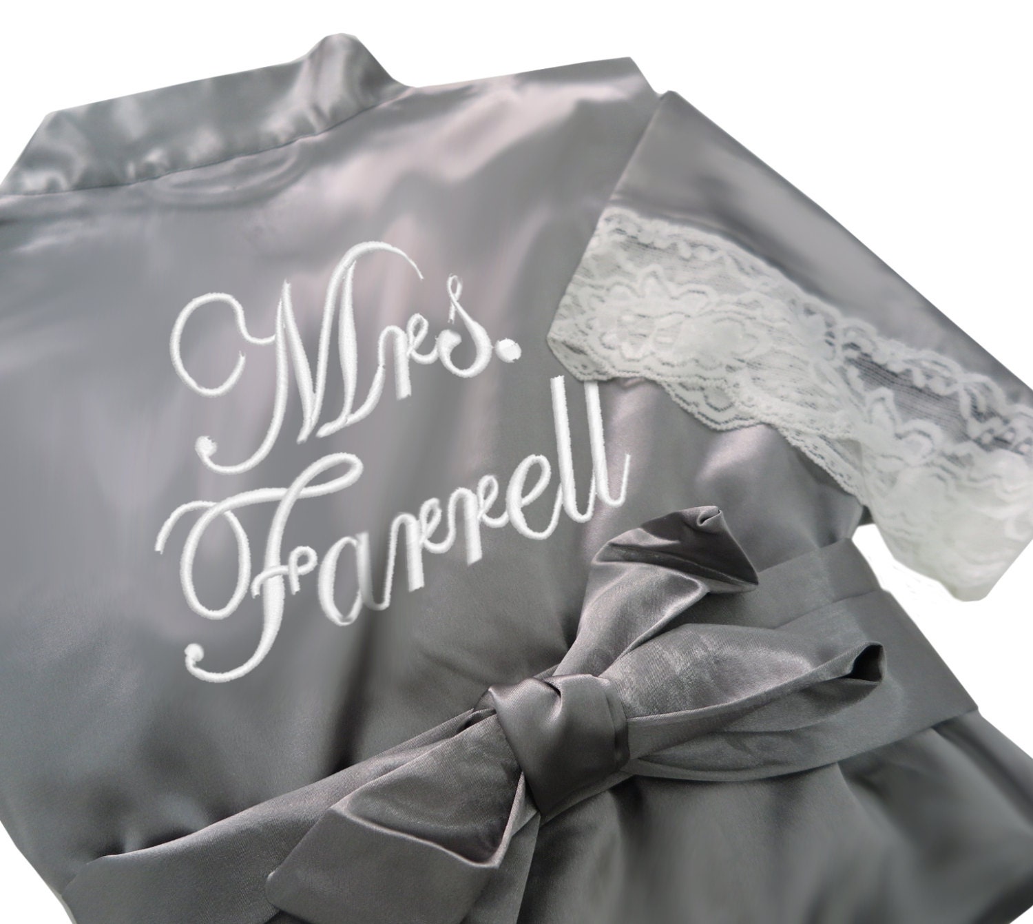 personalized satin bridal robes