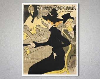 Divan Japonais Vintage Entertainment Poster - Poster Print, Sticker or Canvas Print