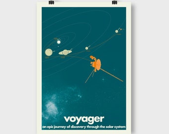 Voyager Space Probes A2 Souvenir Poster - Turquoise
