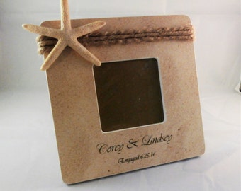 Engagement photo frame, beach gifts for bride to be, coastal decor beach house