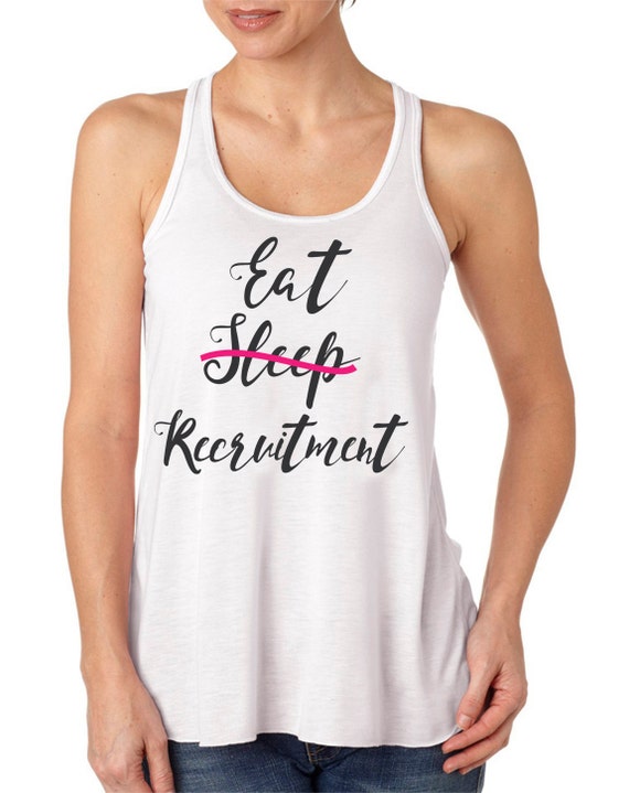 Eat Sleep Recruitment Sorority Bella Flowy Racerback Tank Top