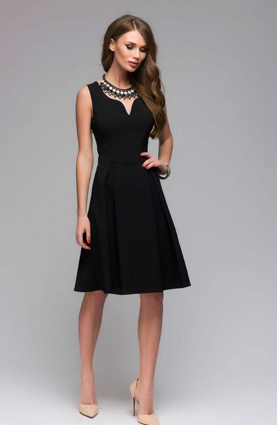 Little Black dress.party Summer Dress a-Line.Simple Elegant