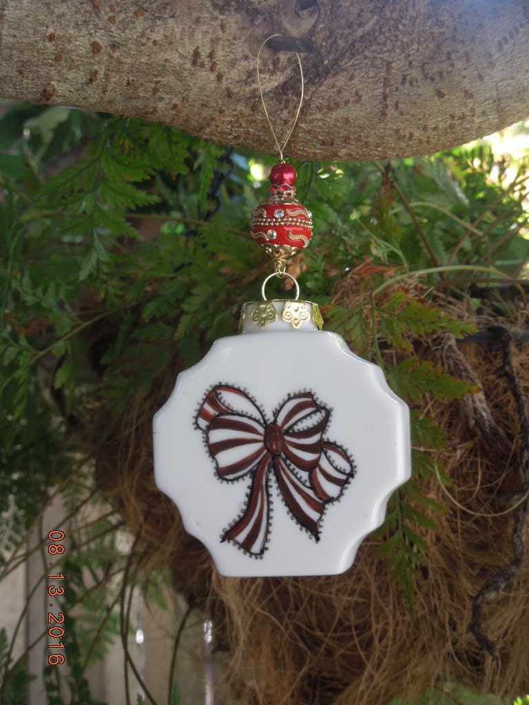 Christmas Ornament-Hand Painted Porcelain by TeaatTiffanies