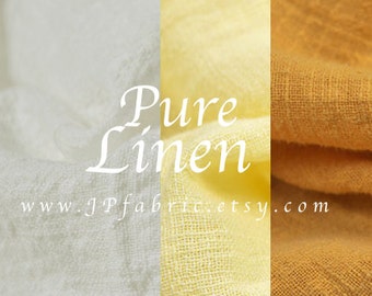 Pure linen fabric. Solid white linen. Yellow linen fabric. eco-friendly fabric. 135x100cm