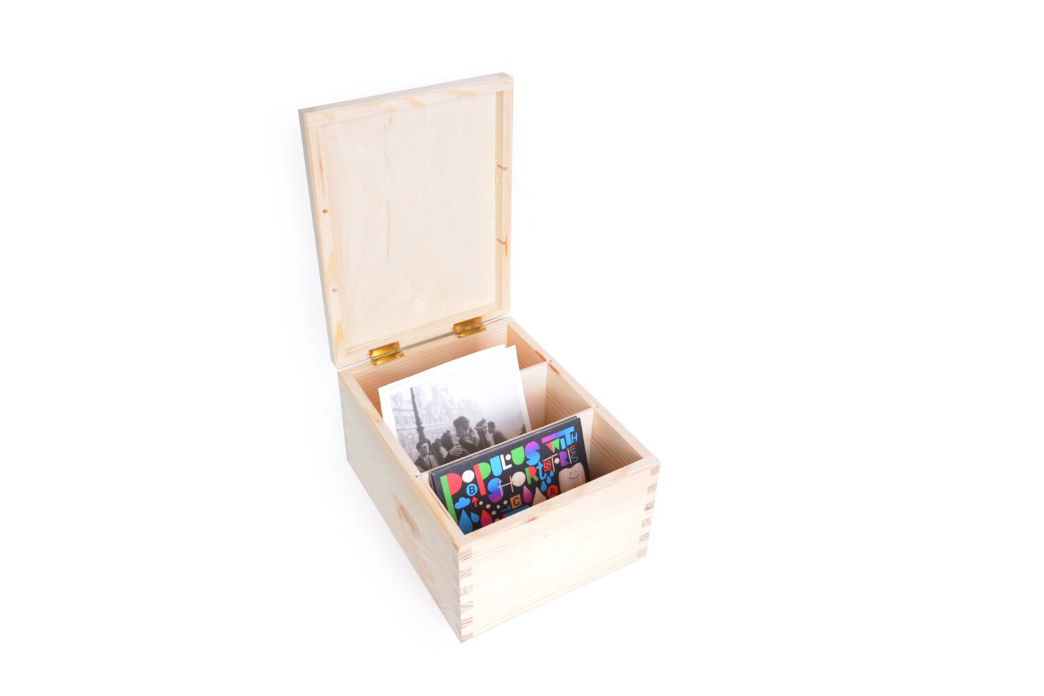 wooden box with compartments 3 compartments storage display