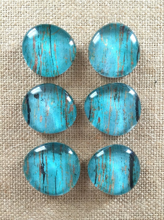 Teal stained wood shabby choc decor by thenovelowl