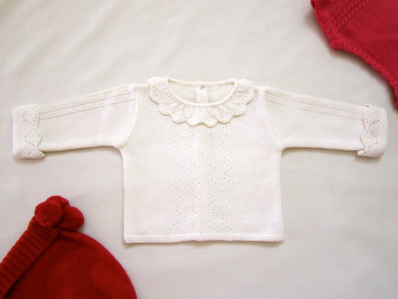 First Baby's Baby First of Knits Cuffs,  footed pattern  Neckline Mother pants Doily Set, baby knitted  and