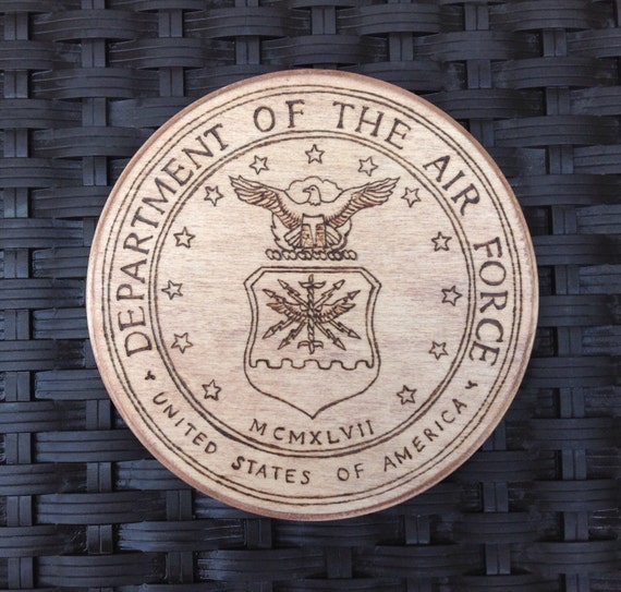 United States Air Force Wood Burned Plaque