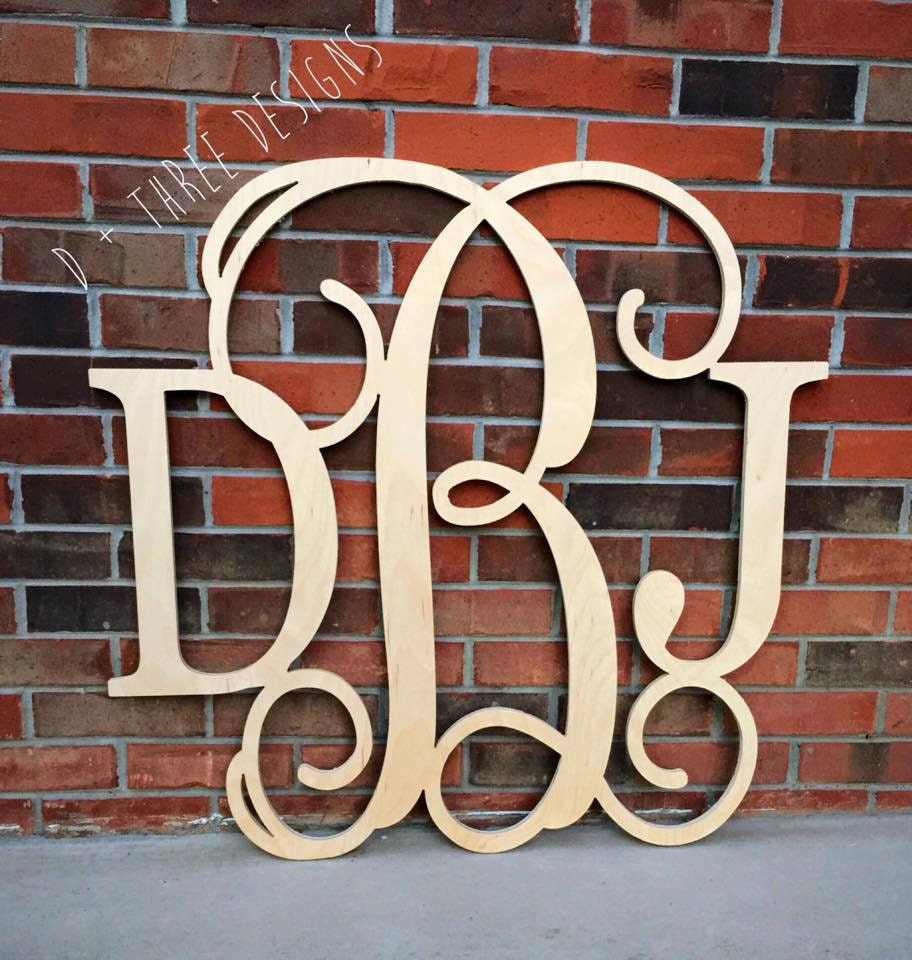 36 Inch Wooden Monogram Wooden Letters Monogram Home Decor