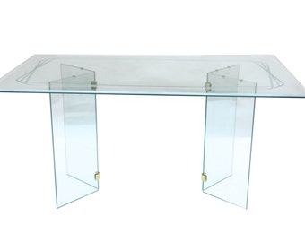Mid Century Modern Pace Style glass Dining Table