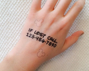 2 Emergency Contact Temporary Tattoos- GeekTat