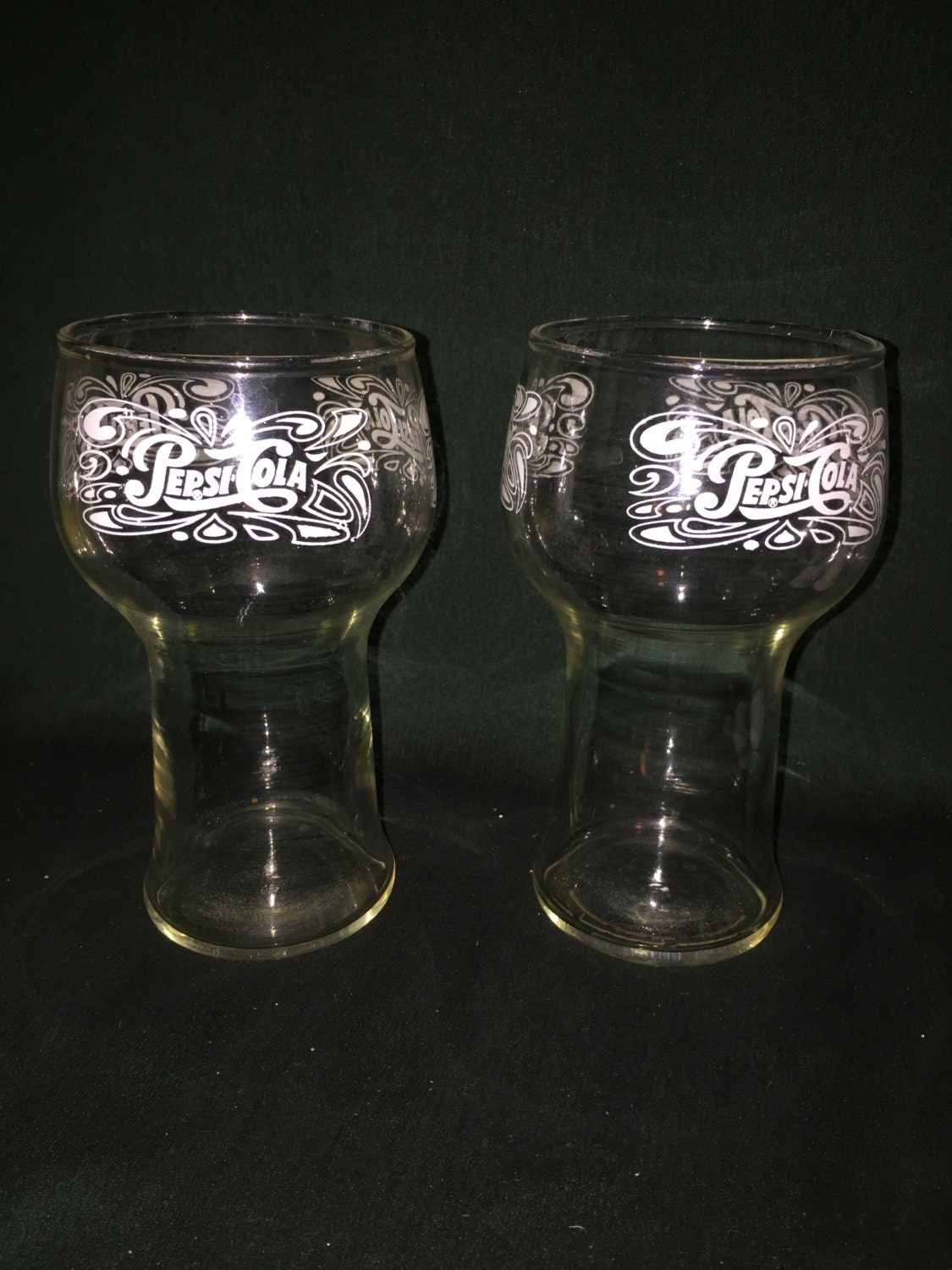 Pair of Pepsi Cola Drinking Glasses Collectible Pepsi