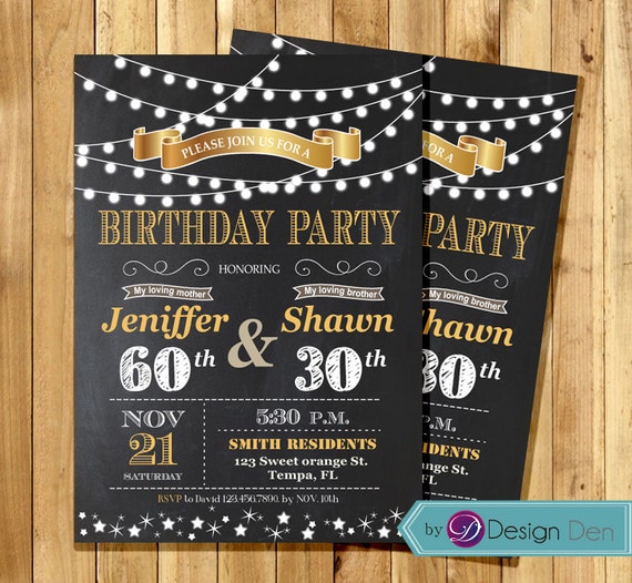 Combined Birthday Party Invitations 1