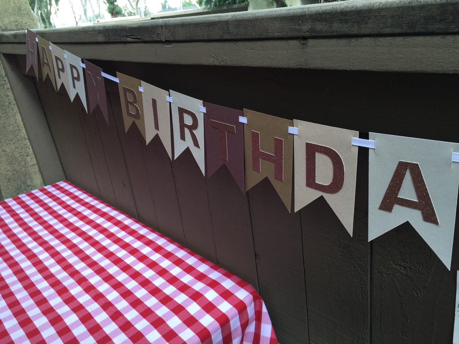 Happy Birthday Masculine Banner Garland shades of brown