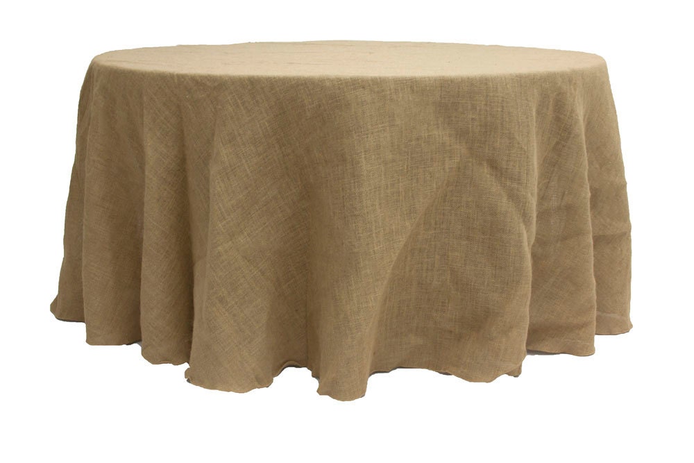 90 x 156 inch Rectangular Faux Burlap Tablecloth Rustic