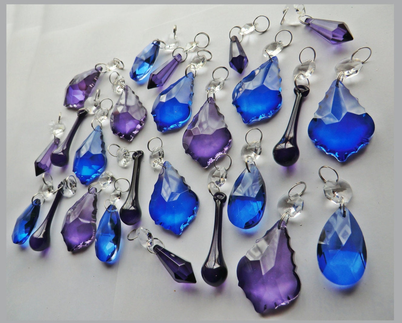 25 gotico viola & blu lampadario gocce vetro di seearlights