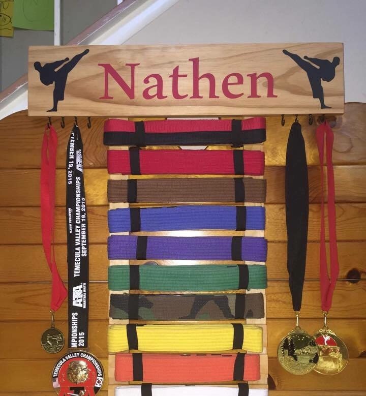 Martial arts belt display