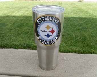 Pittsburgh Steelers YETI RTIC Tumbler Decal Sticker FREE Fast Shipping! Buy 2 Get 1 Free! Best Seller! Only Here! Custom Text Option!