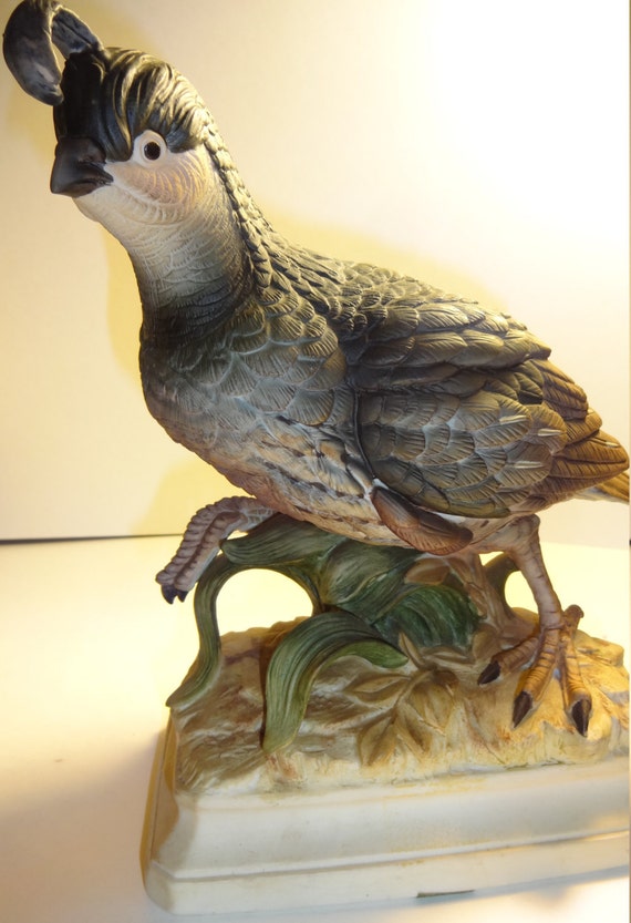 Royal Crown Figurine California Quail Bird Figurine Quail