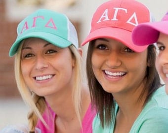 Greek Letter Trucker Hat, Sorority Trucker Hat, Monogram Trucker Hat, Sorority Hat, Big Little Gift, Bid Day, Sorority Rush