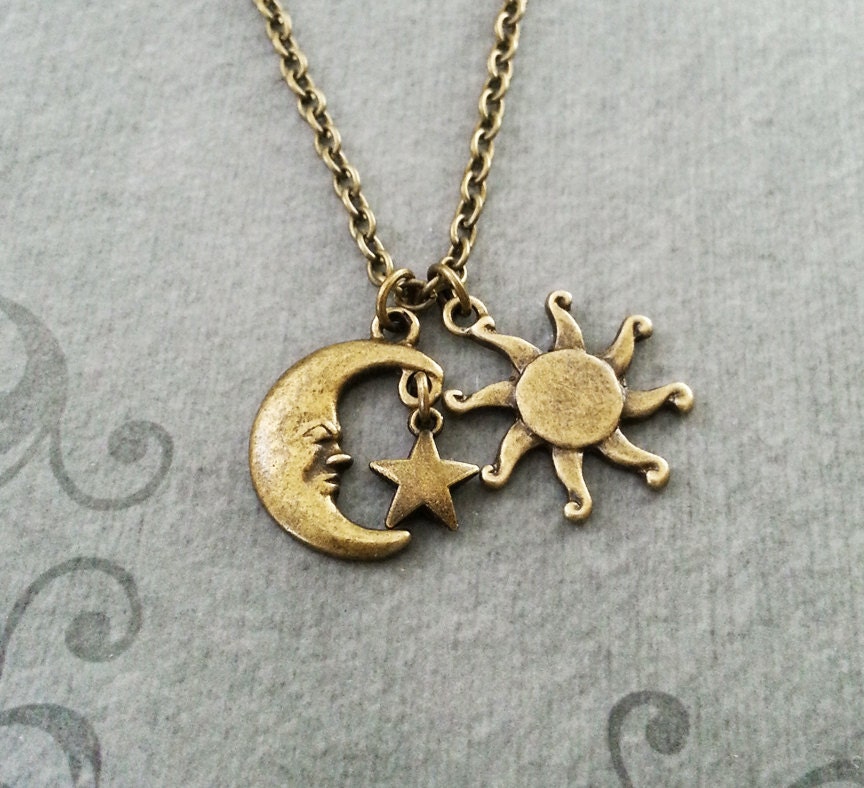 Sun Necklace Sun Charm Necklace Sun Jewelry Man by CharmsOnThings