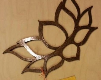 laser cut wood lotus flower