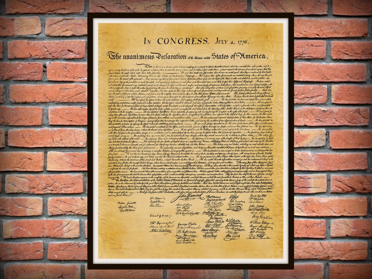 United States Declaration of Independence Document Reproduction - Historical American Document ...