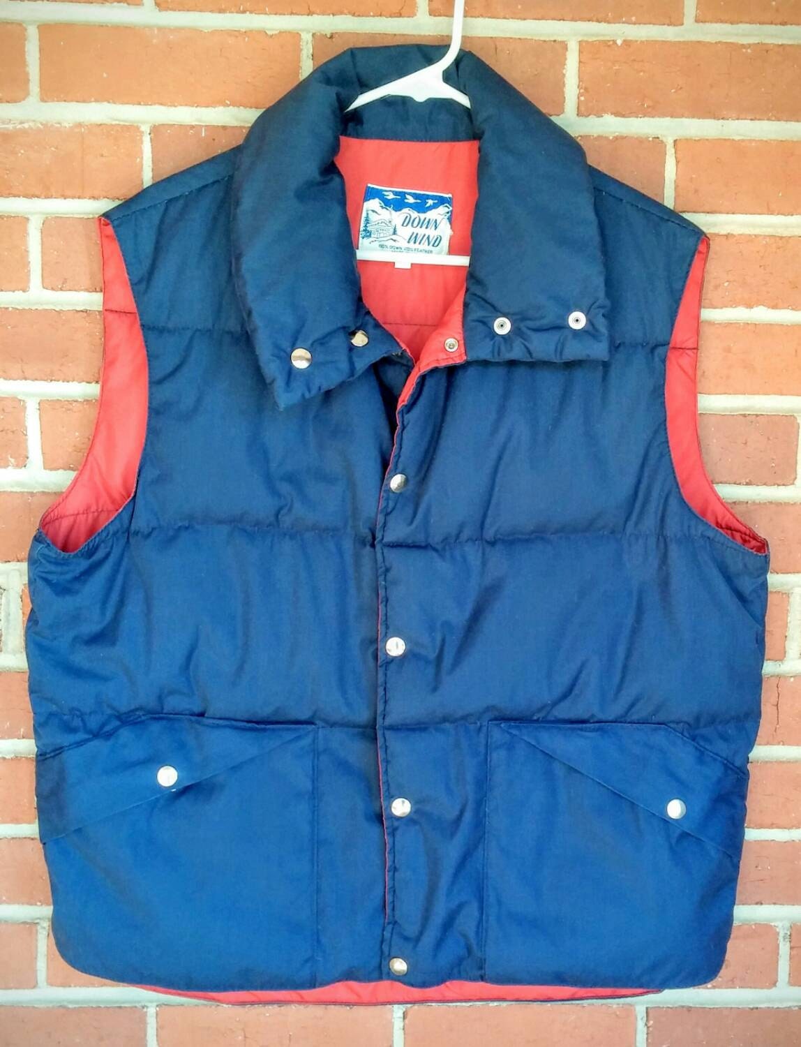 Vintage puffy vest Mens L down and feather insulated