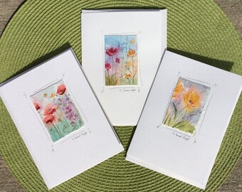 Watercolor notecards, original watercolor paintings on blank notecards, tiny paintings, miniature art
