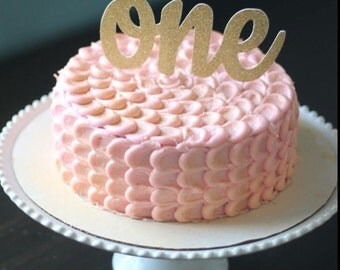 First Birthday Cake Topper, ONE Cake Topper, Gold ONE Cake Topper, Gold First Birthday, Pink and Gold Cake Topper
