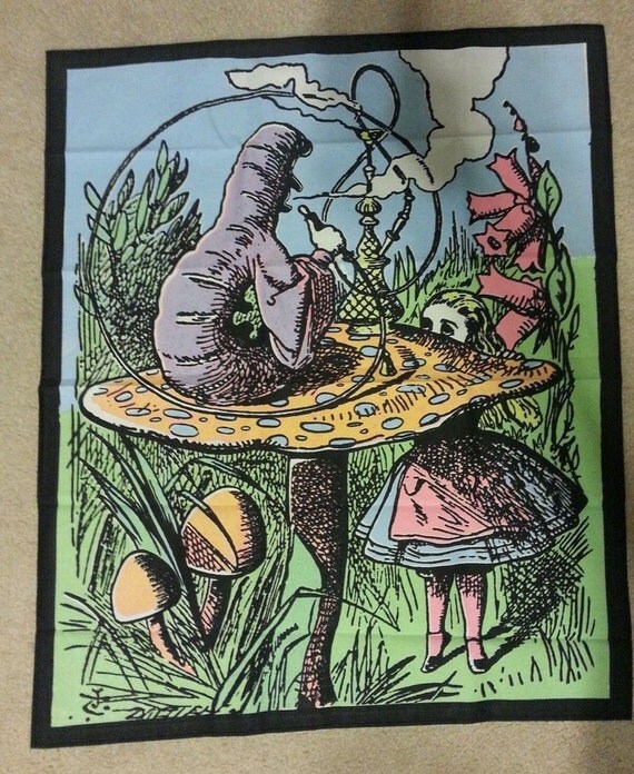 Alice in Wonderland hookah caterpillar mushroom Black by DeadLot