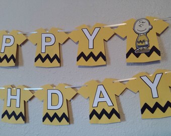 Charlie Brown Birthday Banner, Peanuts Birthday Banner, Charlie Brown Decor, Charlie Brown Party, Peanuts Gang, Peanuts Party, Snoopy