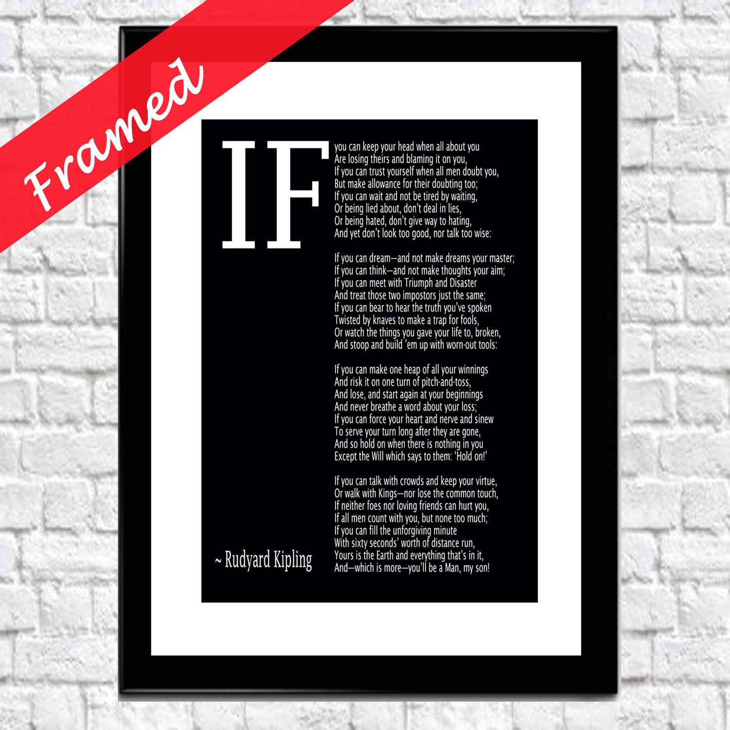 IF poem Framed Print by Rudyard Kipling