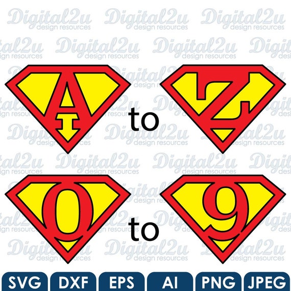 Download Superhero Superman SVG Monogram SVG Font Letters / by ...