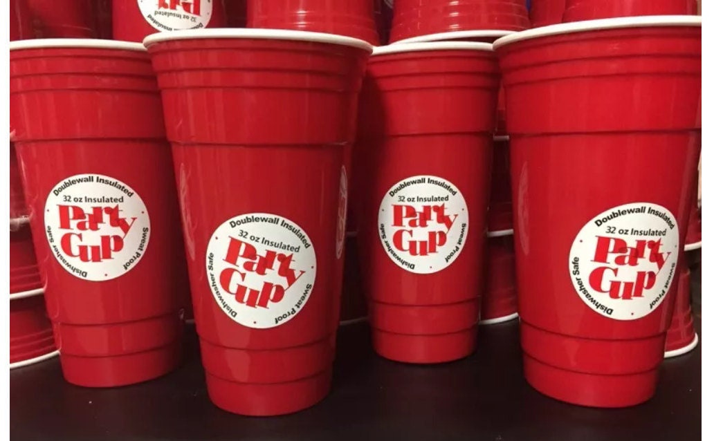 32 Oz Red Reusable Solo Party Cup Double By Datvinylcreation 1170