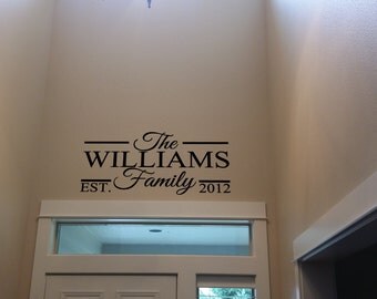 Family Established Wall Decal, Family Last Name Decal, Family Wall Decal, Established Family Sign, Wall Decor Decal, Last Name Decal