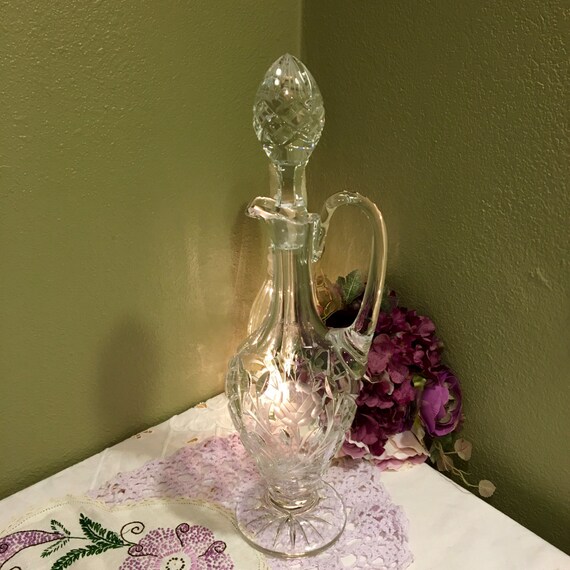 Tall Lead Crystal Wine Decanter with lead crystal stopper