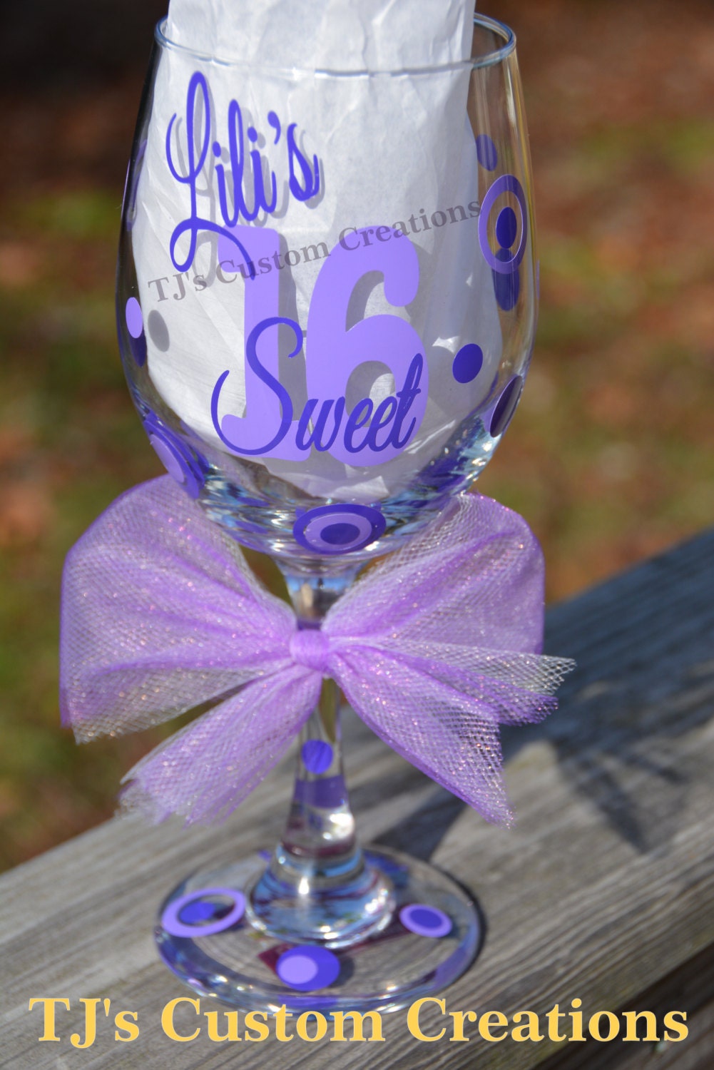 Sweet 16 16th Birthday Personalized Wine Glass Birthday