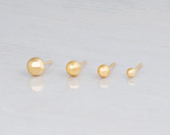 Gold Ball Stud Earrings, Tiny Gold Stud Earrings, Tiny Earrings, Silver Ball Earrings, Dainty Gold Earrings, 3mm Studs, 4mm Studs, 5mm studs