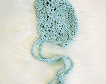 Crochet Pattern, Crochet Hat Pattern for Baby Girl, Crochet Bonnet Pattern, Crochet Newborn Pattern