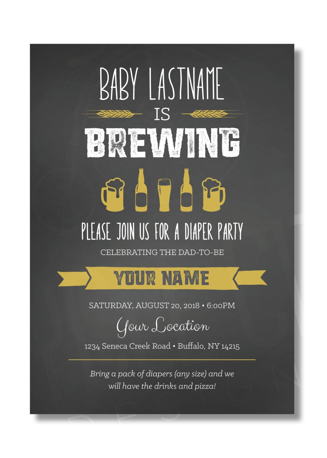 Free Printable Diaper Party Invitation Templates 3