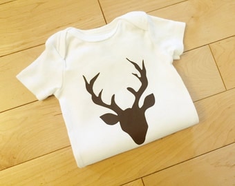 Deer Bodysuit / Antlers / Hunting / Baby Boy Clothes / Woodland