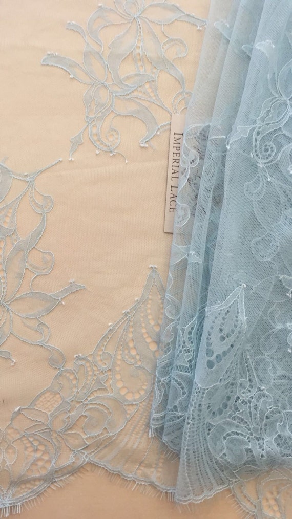 light Blue lace fabric French Lace blue chantilly lace
